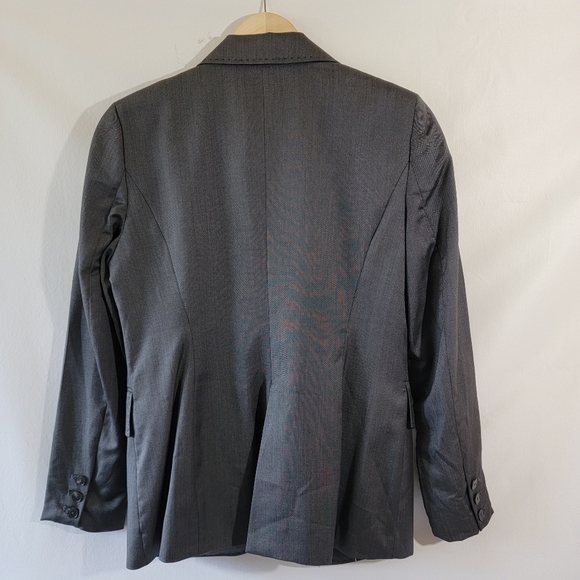 ZARA Woman Limited Edition Wool Silk Blend Blazer Sz 6 Gray Single Breasted Line - Picture 2 of 12